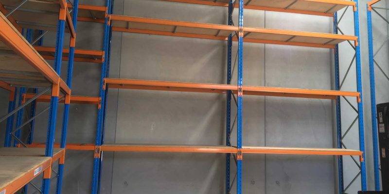 new racking with plywood wood shelving