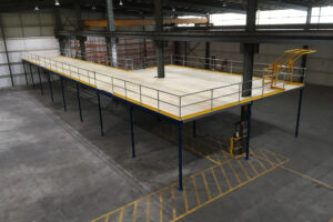 Elevated Wooden Mezzanine Floor with Railings